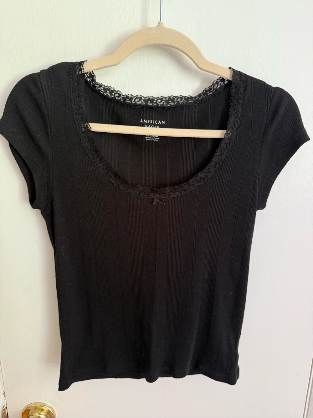 American Eagle Ribbed Scoop Neck Baby Tee